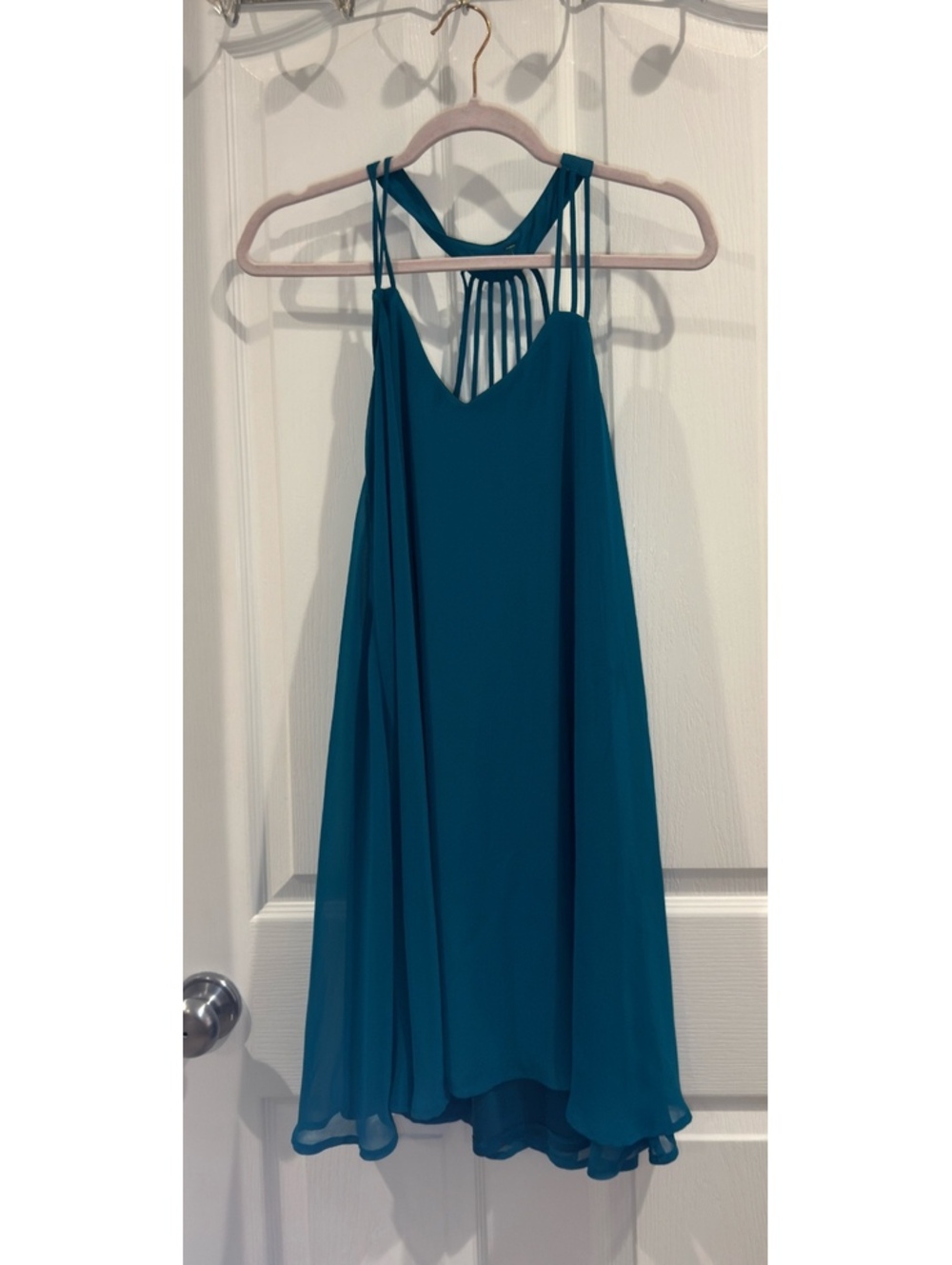 Express Teal Sleeveless Dress with Strappy Back
